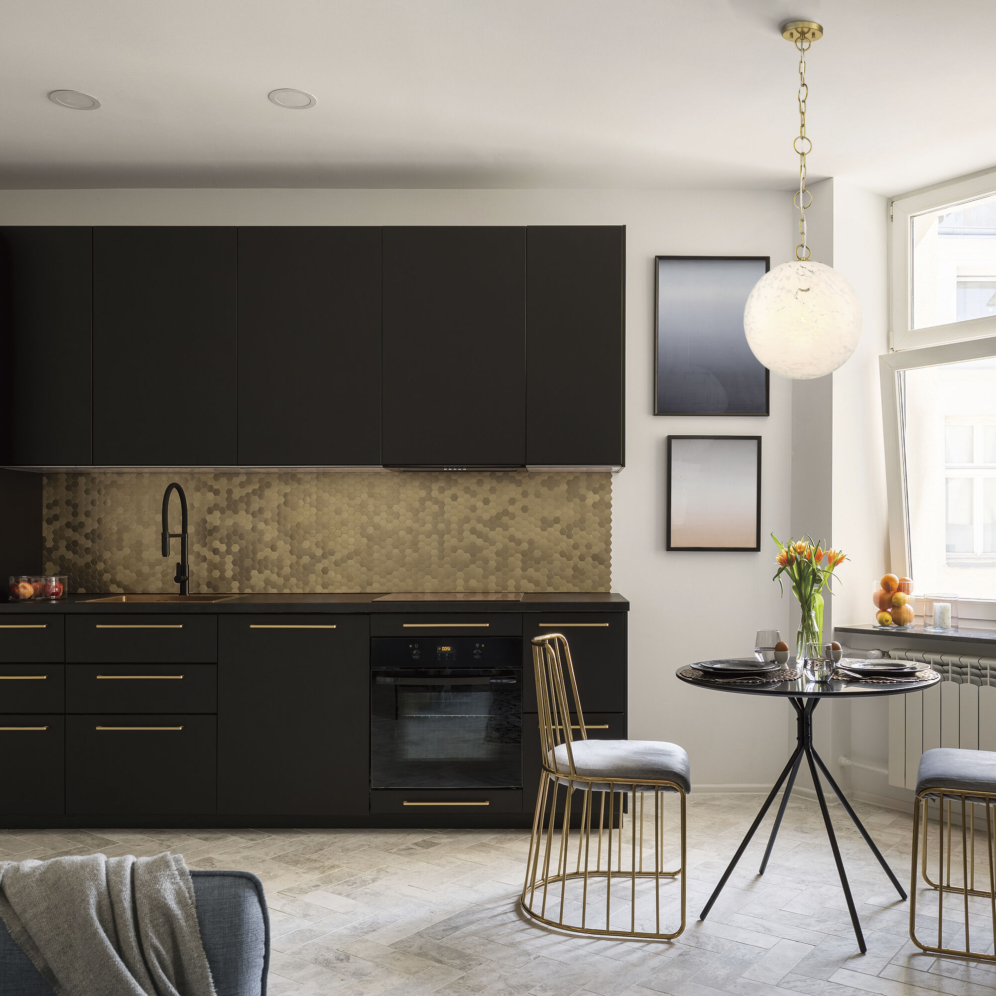 Wine Flower 1 Light 14 inch Brushed Gold Pendant Ceiling Light